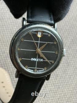 Vintage Watch Raketa Mechanical Wrist Men Russian Soviet USSR Day Rare Old