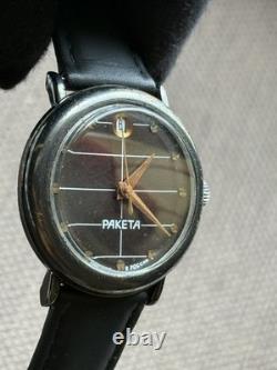 Vintage Watch Raketa Mechanical Wrist Men Russian Soviet USSR Day Rare Old