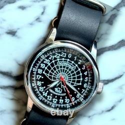 Vintage Watch Rakets 24h Automatic Wrist Men's Russian Soviet USSR Polar Day