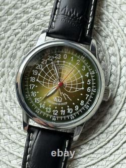 Vintage Watch Rakets 24h Automatic Wrist Mens Russian Soviet USSR Polar Day Rare