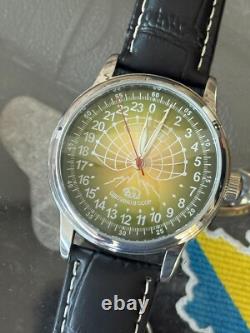 Vintage Watch Rakets 24h Automatic Wrist Mens Russian Soviet USSR Polar Day Rare
