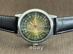 Vintage Watch Rakets 24h Automatic Wrist Mens Russian Soviet USSR Polar Day Rare
