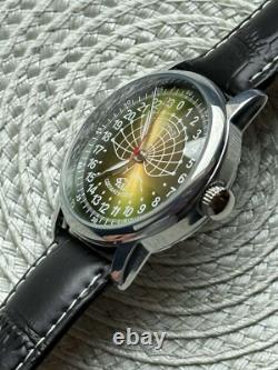 Vintage Watch Rakets 24h Automatic Wrist Polar Men Russian Soviet USSR Day Rare