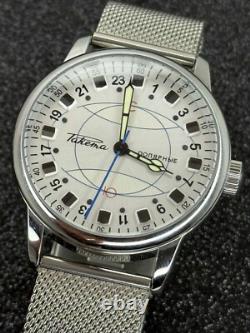 Vintage Watch Rakets 24h Automatic Wrist Polar Mens Russian Soviet USSR Strap