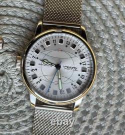Vintage Watch Rakets 24h Automatic Wrist Polar Mens Russian Soviet USSR Strap