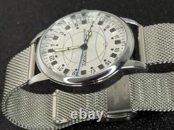 Vintage Watch Rakets 24h Automatic Wrist Polar Mens Russian Soviet USSR Strap