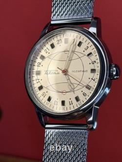 Vintage Watch Rakets 24h Automatic Wrist Polar Mens Russian Soviet USSR Strap