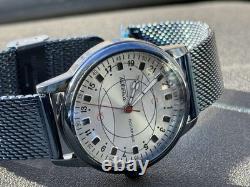 Vintage Watch Rakets 24h Automatic Wrist Polar Mens Russian Soviet USSR Strap