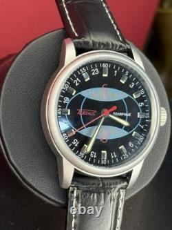 Vintage Watch Rakets 24h Mechanical Wrist Polar Mens Russian Soviet USSR Strap