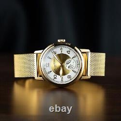 Vintage Watch Sputnik Pobeda Mechanical USSR Soviet Russian Golden Rare New