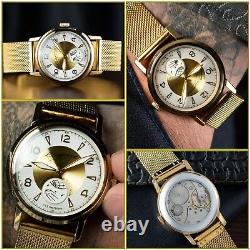 Vintage Watch Sputnik Pobeda Mechanical USSR Soviet Russian Golden Rare New