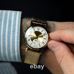 Vintage Watch Sputnik Pobeda Mechanical USSR Soviet Russian Golden Rare New