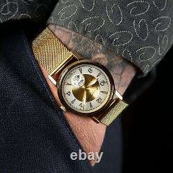 Vintage Watch Sputnik Pobeda Mechanical USSR Soviet Russian Golden Rare New