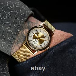 Vintage Watch Sputnik Pobeda Mechanical USSR Soviet Russian Golden Rare New