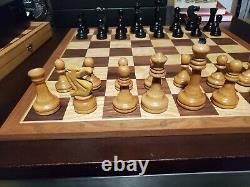 Vintage Wood Soviet Russian chess set 3 7/8 Staunton Circa 1960's 1970's