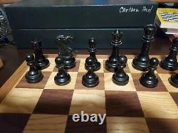 Vintage Wood Soviet Russian chess set 3 7/8 Staunton Circa 1960's 1970's