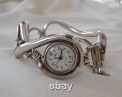 Vintage Zaria Russian Sterling Silver Watch 17 Jewels USSR Zarya Signed KLL