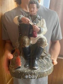 Vintage, heavy, large statuette of the USSR, Soviet soldier 50s. Rare