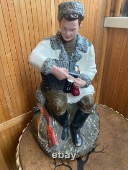 Vintage, heavy, large statuette of the USSR, Soviet soldier 50s. Rare