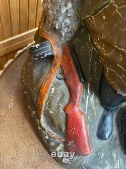 Vintage, heavy, large statuette of the USSR, Soviet soldier 50s. Rare