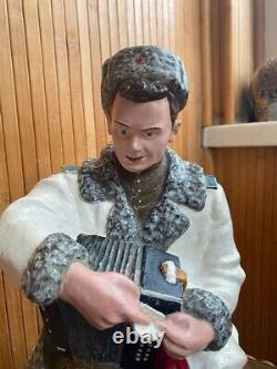 Vintage, heavy, large statuette of the USSR, Soviet soldier 50s. Rare