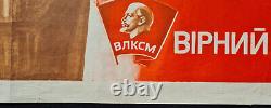 Vlksm Soviet Youth Ussr Communist Party 1980 Russian Communist Political Poster