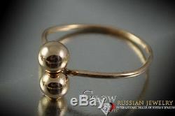 Vrns006 Russian rose Soviet USSR 14k gold Vintage ring Sickle & Hammer