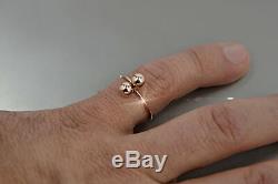 Vrns006 Russian rose Soviet USSR 14k gold Vintage ring Sickle & Hammer