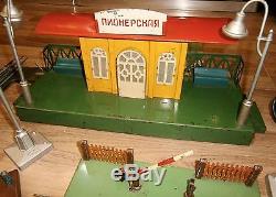 Vtg 1959 Rare Cccp Russian Moskabel Train Ussr Railway Railroad Engine Set Toy
