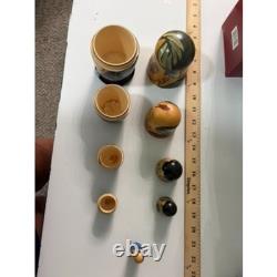 Vtg. Russian soviet USSR political leader nesting dolls set of 5 wooden