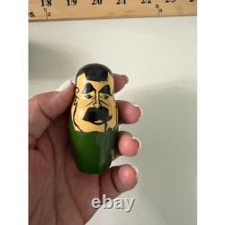 Vtg. Russian soviet USSR political leader nesting dolls set of 5 wooden