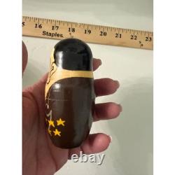 Vtg. Russian soviet USSR political leader nesting dolls set of 5 wooden