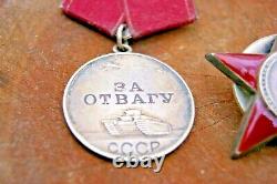 WW2 Russian Medals Original Soviet Russian Combat Order RED STAR +2 Medals