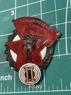 WWII Era Soviet Russian Voroshilov Marksman Badge 2nd Grade Numbered