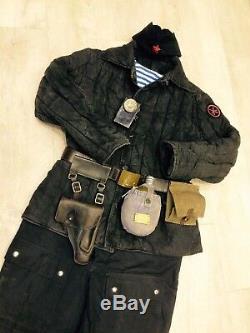 WW 2. Russian Soviet uniform. Marine Corps. Cloak, hat, trousers, flashlight