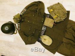 WW -2 Soviet Russian uniform set Tunic+Breeches+Hat+Belt+steel helmet Style 1943