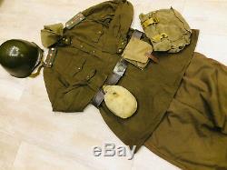 WW -2 Soviet Russian uniform set Tunic+Breeches+Hat+Belt+steel helmet Style 1943