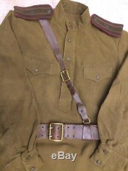 WW -2 Soviet Russian uniform set Tunic jacket+Breeches+Belt Style 1943-1945