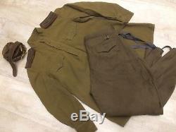 WW -2 Soviet Russian uniform set Tunic jacket+Breeches+Belt Style 1943-1945