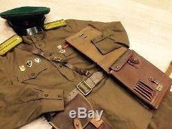 WW -2 Soviet Russian uniform set Tunic jacket+Breeches+Hat+Belt Style 1943-1945