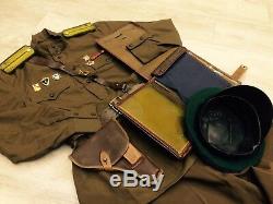 WW -2 Soviet Russian uniform set Tunic jacket+Breeches+Hat+Belt Style 1943-1945