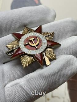 WW II SOVIET RUSSIAN USSR Badge Medal Order of PATRIOTIC WAR GOLD ST. SILVER