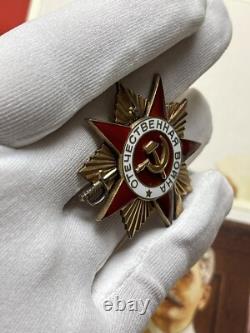 WW II SOVIET RUSSIAN USSR Badge Medal Order of PATRIOTIC WAR GOLD ST. SILVER