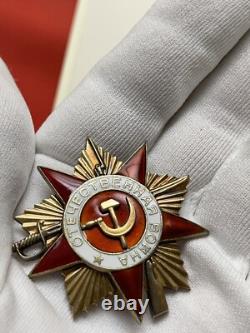 WW II SOVIET RUSSIAN USSR Badge Medal Order of PATRIOTIC WAR GOLD ST. SILVER