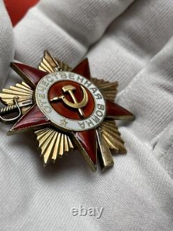 WW II SOVIET RUSSIAN USSR Badge Medal Order of PATRIOTIC WAR GOLD ST. SILVER