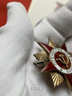 WW II SOVIET RUSSIAN USSR Badge Medal Order of PATRIOTIC WAR GOLD ST. SILVER