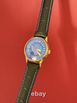 Watch 24h Mechanical Raketa Antarctica Russian Day Men's Soviet Rare USSR Blue