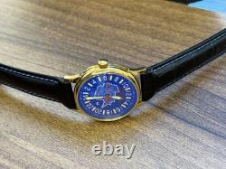 Watch 24h Mechanical Raketa Antarctica Russian Day Men's Soviet Rare USSR Blue
