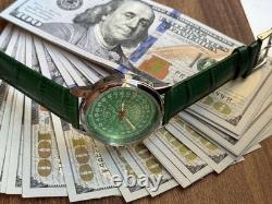 Watch 24h Mechanical Raketa Wrist Men Soviet USSR Polar Day Russian Rare Green