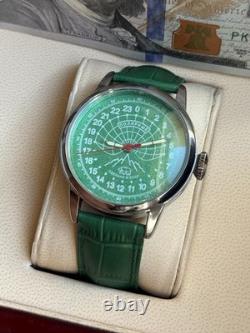 Watch 24h Mechanical Raketa Wrist Men Soviet USSR Polar Day Russian Rare Green